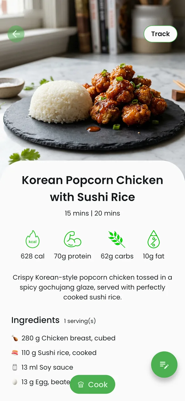 Recipe with calories, protein, carbs and fat